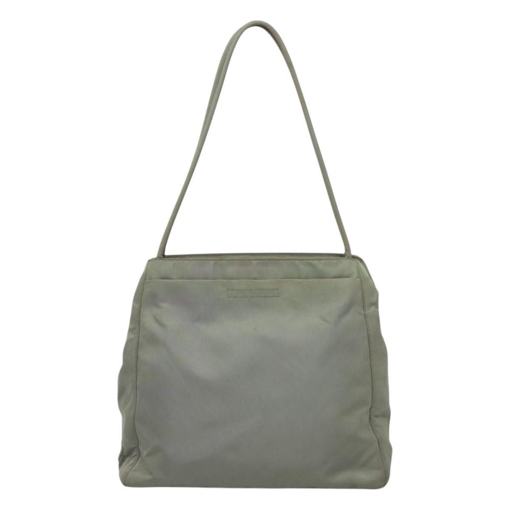 PRADA Tote Bag Nylon Khaki Silver Auth 131158 - Picture 13 of 16